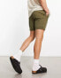 ASOS DESIGN slim chino short with rolled hem in regular length in khaki