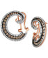 Фото #1 товара Chocolatier® Chocolate Diamond & Vanilla Diamond Spiral Hoop Earrings (1-3/8 ct. t.w.) in 14k Rose Gold