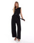 Фото #1 товара Mango sleeveless utility jumpsuit in black