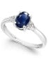 Sapphire (9/10 ct. t.w.) and Diamond Accent Ring in 14k White Gold (Also Available in Tanzanite, Emerald and Ruby)