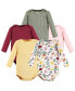 ფოტო #1 პროდუქტის Baby Girls Cotton Long-Sleeve Bodysuits, Fall Botanical 5-Pack