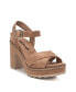 Фото #2 товара Women's Heeled Suede Sandals With Platform By Light Brown
