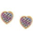 Фото #2 товара Children's Crystal Heart Stud Earrings in 14k Gold