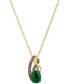 Фото #1 товара Le Vian chocolatier® Costa Smeralda Emeralds (7/8 ct. t.w.) & Chocolate Diamond (1/6 ct. t.w.) Swirl 18" Pendant Necklace in 14k Gold