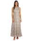 Фото #4 товара Women's Long Embellished Illusion-Detail Lace Gown