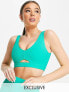 Фото #1 товара South Beach light support cutout rib bra in bright green