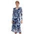 TOM TAILOR 1040359 Wrapped Mesh Printed Dress Blue Cut Floral Design, 40 - фото #1