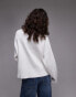 Фото #2 товара Topshop knitted clean rib funnel jumper in cream