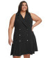 Фото #1 товара Plus Size Sleeveless Fit & Flare Blazer Dress