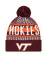 Фото #1 товара Men's Maroon Virginia Tech Hokies Logo Striped Cuff Knit Hat with Pom