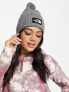 The North Face logo patch bobble hat in grey - фото #1