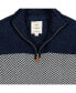 Свитер мужской Hope & Henry Half Zip Pullover Navy and soft white herringbone, Large - фото #14