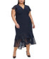 Фото #3 товара Plus Size Flutter-Sleeve A-Line Dress
