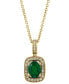ფოტო #4 პროდუქტის EFFY® Emerald (3/4 ct. t.w.) & Diamond (1/8 ct. t.w.) 18" Pendant Necklace in 14k Gold