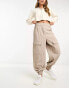 River Island cargo with elasticated hem in dark beige 40 - фото #2