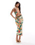 Фото #4 товара ASOS DESIGN mesh ring trim detail cami maxi dress in bold abstract print