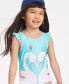 ფოტო #1 პროდუქტის Toddler & Little Girls Swan One-Piece Swimsuit, Created for Macy's