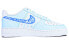 【定制球鞋】 Nike Air Force 1 Low ABLOODING "melt" 冰河时代 冰川融化 手绘印花 经典 低帮 板鞋 男款 冰川蓝 / Кроссовки Nike Air Force CW2288-111