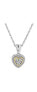 ფოტო #2 პროდუქტის Diamond Mini-Heart Pendant Necklace (1/10 ct. t.w.) in Sterling Silver and 14k Gold