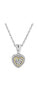 Diamond Mini-Heart Pendant Necklace (1/10 ct. t.w.) in Sterling Silver and 14k Gold