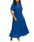 ფოტო #3 პროდუქტის Plus Size Smocked Tiered Maxi Dress