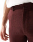 ASOS DESIGN slim fit wool mix suit trousers in burgundy twill