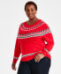 Фото #4 товара Plus Size Novelty Pullover Sweater, Created for Macy's