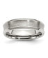 Stainless Steel Brushed Polished Concave 6mm Edge Band Ring