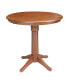 36" Round Top Pedestal Table with 12" Leaf