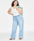 ფოტო #2 პროდუქტის Plus Size Sailor High-Rise Wide-Leg Jeans, Created for Macy's