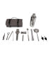 Barkeep Bar Tool Roll up Kit, Set of 12 Gray With Black Accents - фото #1