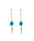 ფოტო #1 პროდუქტის Women's Bar Drop Earrings with Turquoise Stones
