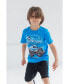 Фото #3 товара Boys Megalodon Athletic Pullover T-Shirt Mesh Shorts Outfit Set Blue / Black