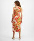 ფოტო #2 პროდუქტის Petite Printed A-Line Faux-Wrap Dress