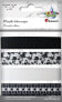 Фото #1 товара Titanum Wstążki materiałowe TITANUM 4 kolory z nadrukiem 16mm 4x1m biała, czarna, kwiaty, koronka Titatnum Kreatywne