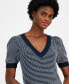 ფოტო #3 პროდუქტის Women's Dot Knit Puff-Sleeve Sweater