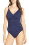 Фото #1 товара Tommy Bahama 273472 Women's Pearl One-Piece Swimsuit, Size 6 - Blue