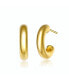 ფოტო #1 პროდუქტის Teens/Young Adults 14K Gold Plated Small Open Hoop Earrings