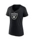 Фото #3 товара Women's Davante Adams Black Las Vegas Raiders Player Icon Name and Number V-Neck T-shirt