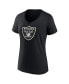 Women's Davante Adams Black Las Vegas Raiders Player Icon Name and Number V-Neck T-shirt Черный, S - фото #3