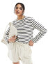 Фото #1 товара & Other Stories long sleeve top in navy and cream stripes