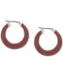 Серьги Lucky Brand Silver-Tone Pink Enamel Small Hoop Серебристый - фото #1