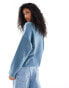 ASOS DESIGN knitted crew neck boxy jumper in blue