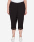 Фото #1 товара Plus Size Stretch Lace Hem Capri Pants