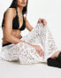 COLLUSION lace beach trouser co-ord in optic white