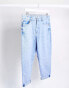 New Look waist enhance mom jeans in bleach light wash