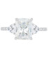 ფოტო #3 პროდუქტის IGI Certified Lab Grown Diamond Radiant Three Stone Engagement Ring (3-1/2 ct. t.w.) in 14K White Gold