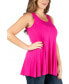 ფოტო #3 პროდუქტის Plus Size Sleeveless Tunic Tank Top