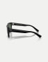 Ray-Ban warren rectangle sunglasses in black with green lens in black