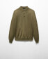 Фото #3 товара Men's 100% Merino Wool Long- Sleeved Polo Shirt